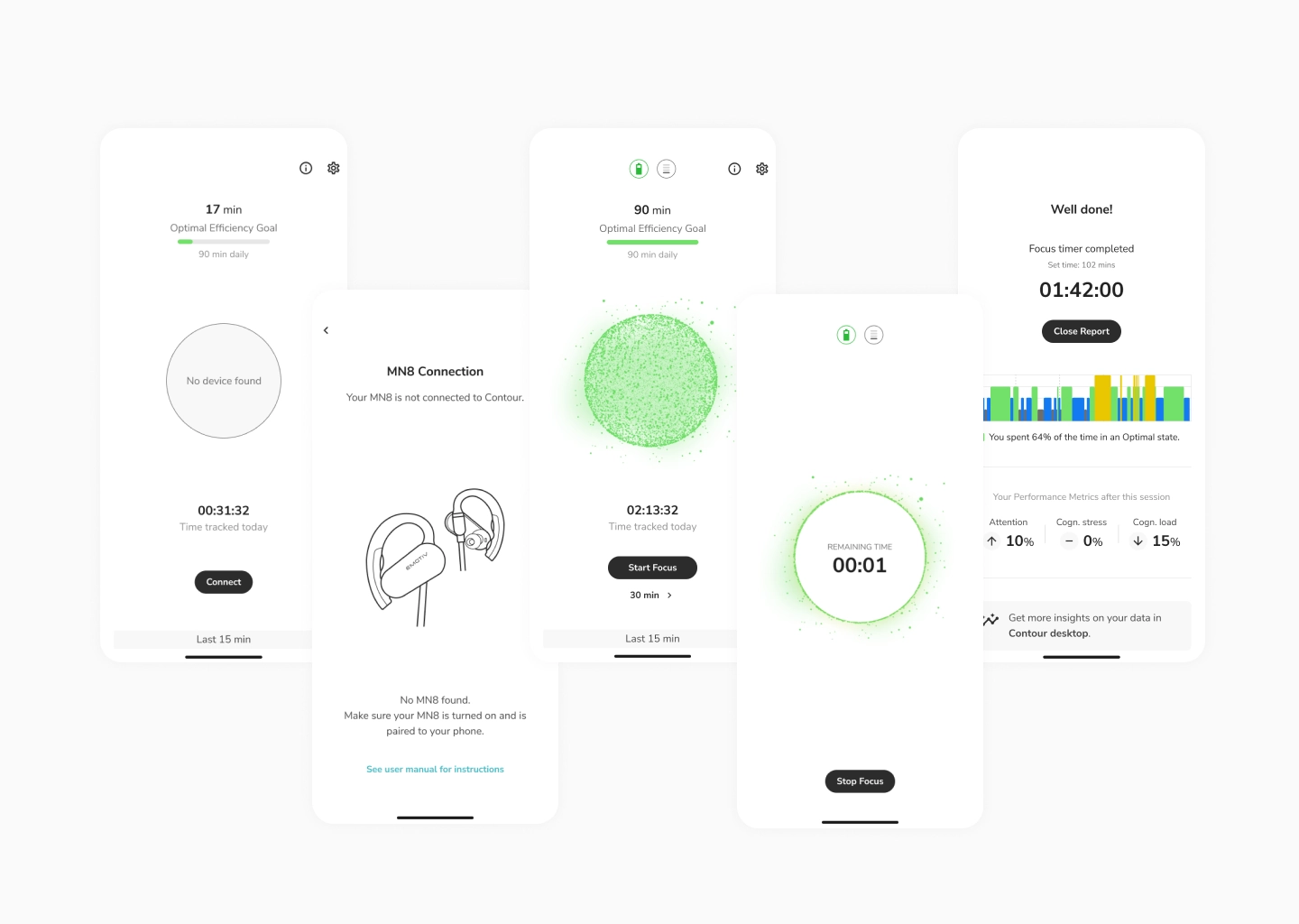 Mobile screens progression.