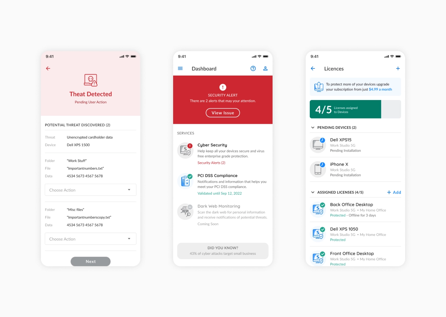 High-fidelity mock-up detail — UI design by Frontend Studio.