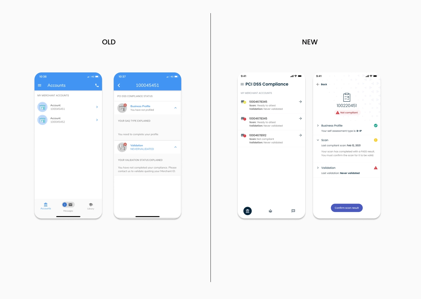Old vs. new UI.